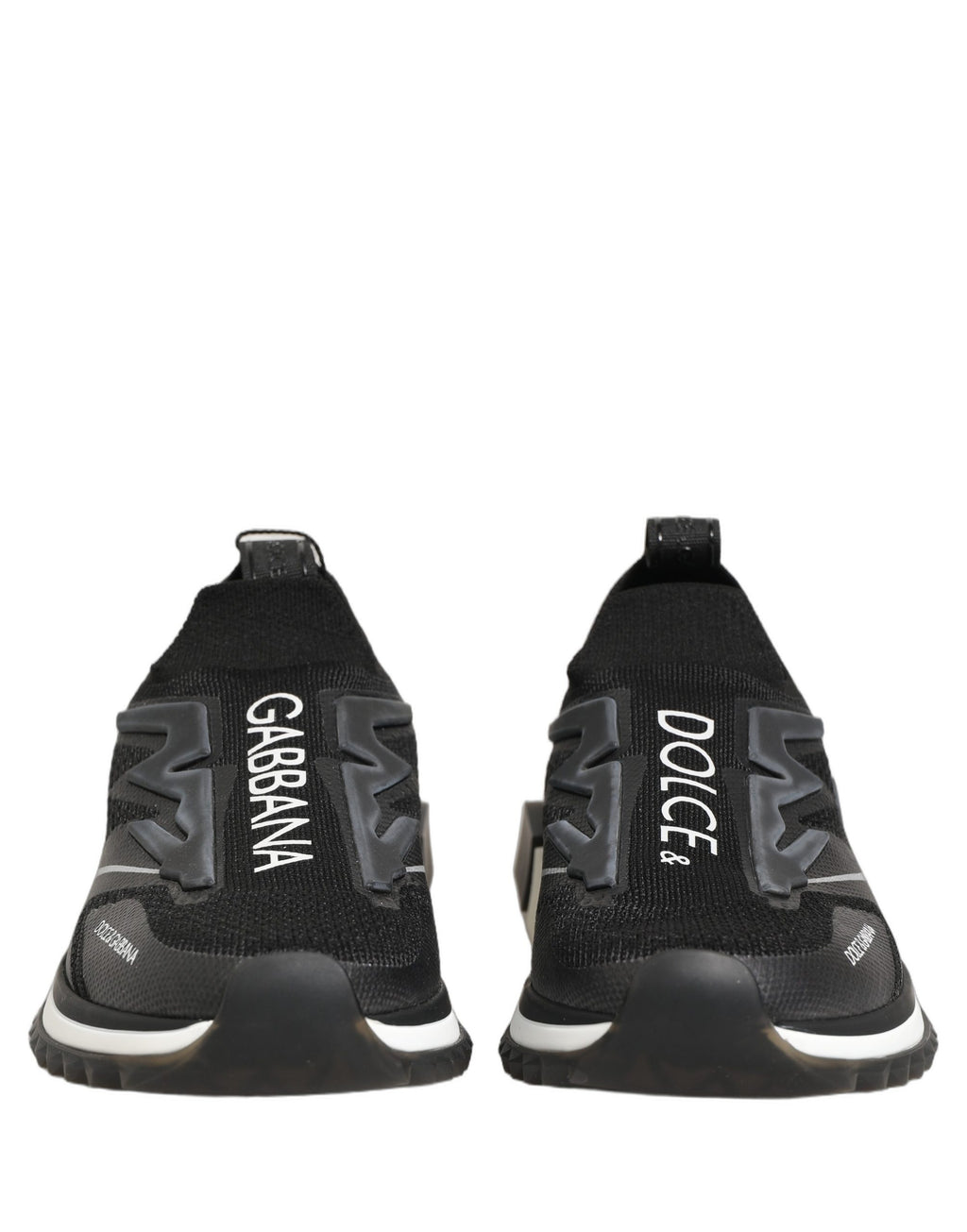 Dolce & Gabbana | Black White Sorrento Slip-On Logo Sneakers Shoes