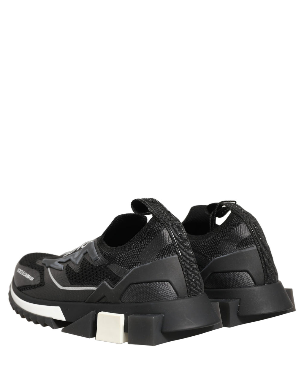 Dolce & Gabbana | Black White Sorrento Slip-On Logo Sneakers Shoes