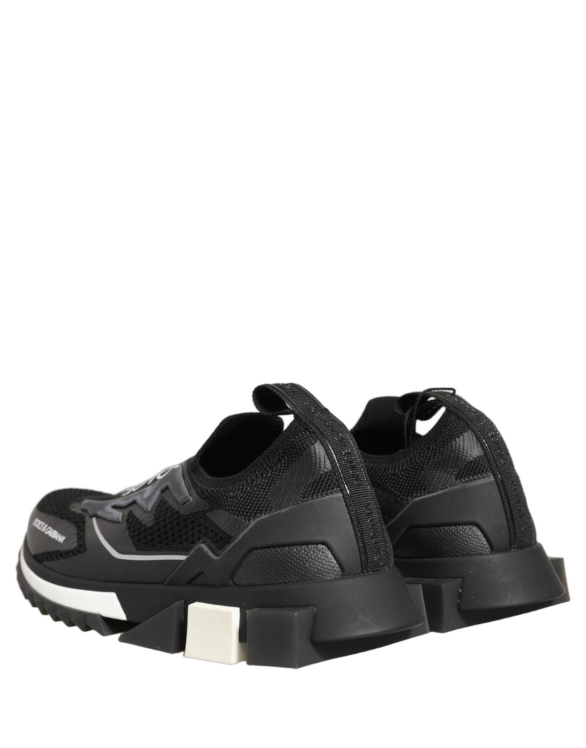 Dolce & Gabbana | Black White Sorrento Slip-On Logo Sneakers Shoes