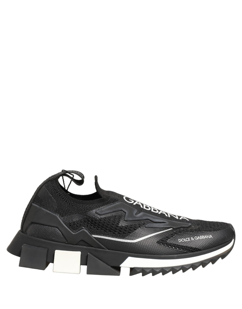 Dolce & Gabbana | Black White Sorrento Slip-On Logo Sneakers Shoes
