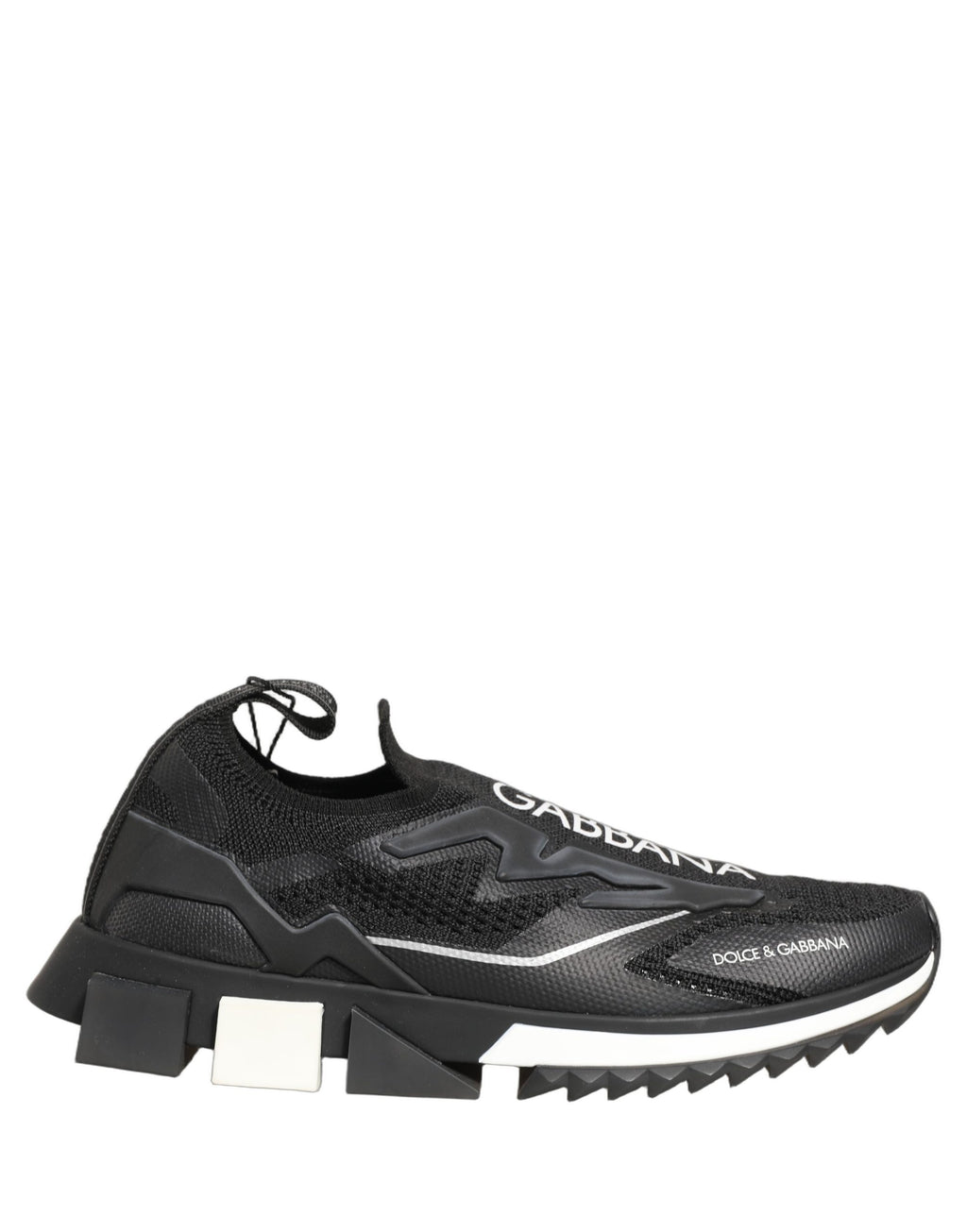 Dolce & Gabbana | Black White Sorrento Slip-On Logo Sneakers Shoes