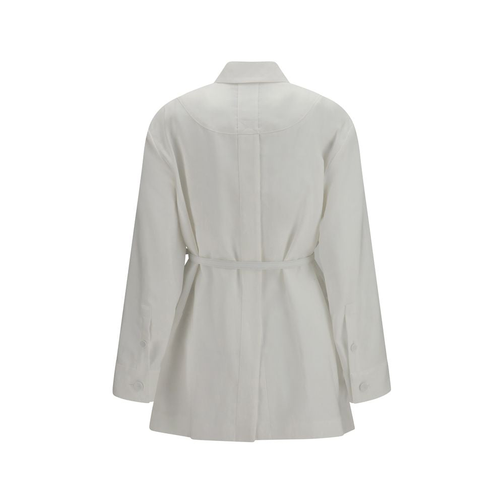 Fendi | White Linen Full-Length Jacket