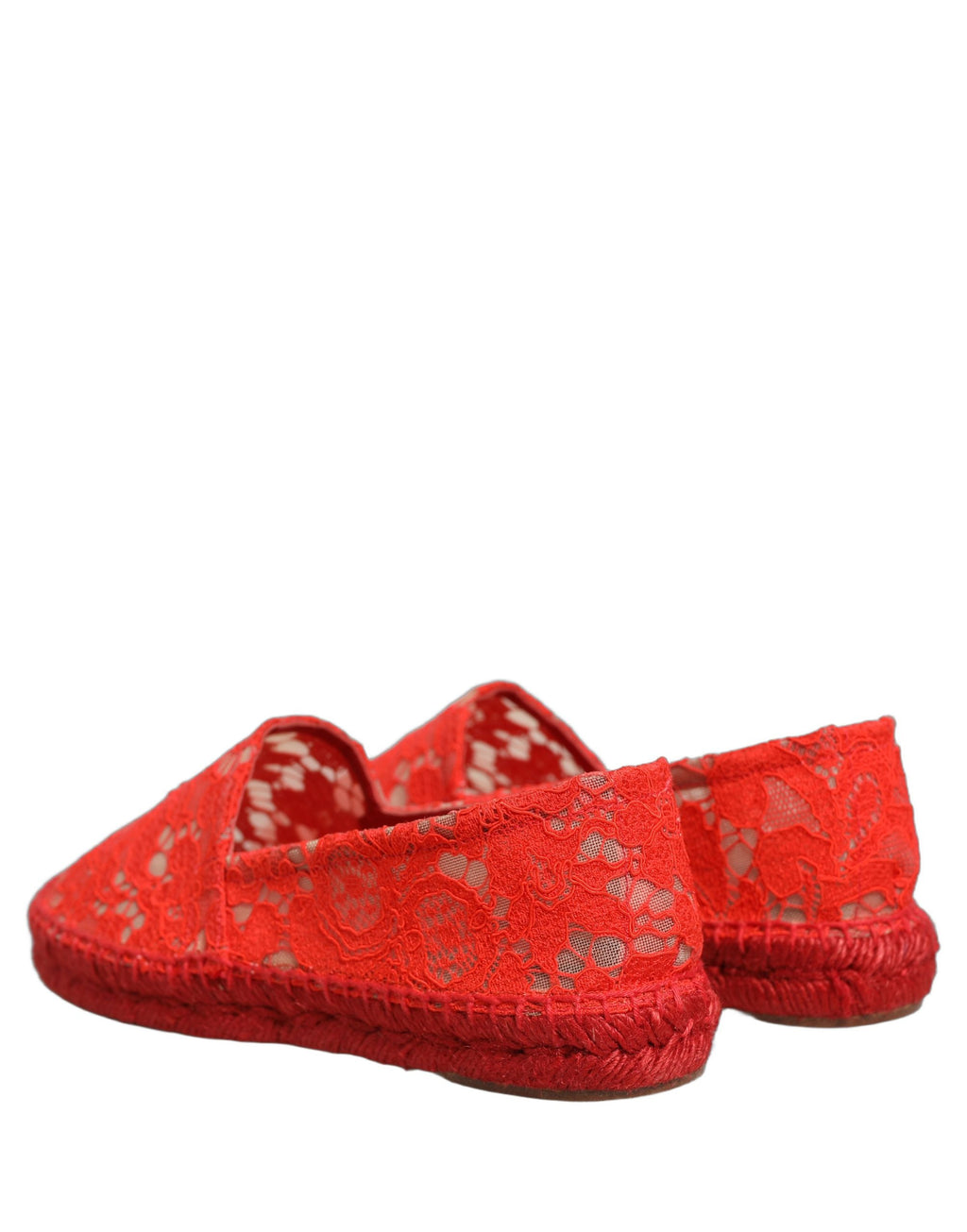 Dolce & Gabbana | Red Taormina Lace Espadrille Flats Shoes