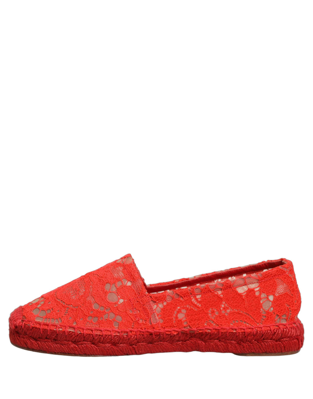 Dolce & Gabbana | Red Taormina Lace Espadrille Flats Shoes