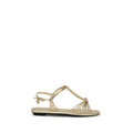 Prada | Gold Calf Leather Bos Taurus Flat Sandals
