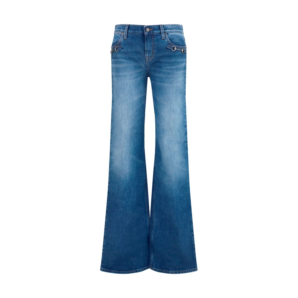 Gucci | Blue Cotton Flared Jeans