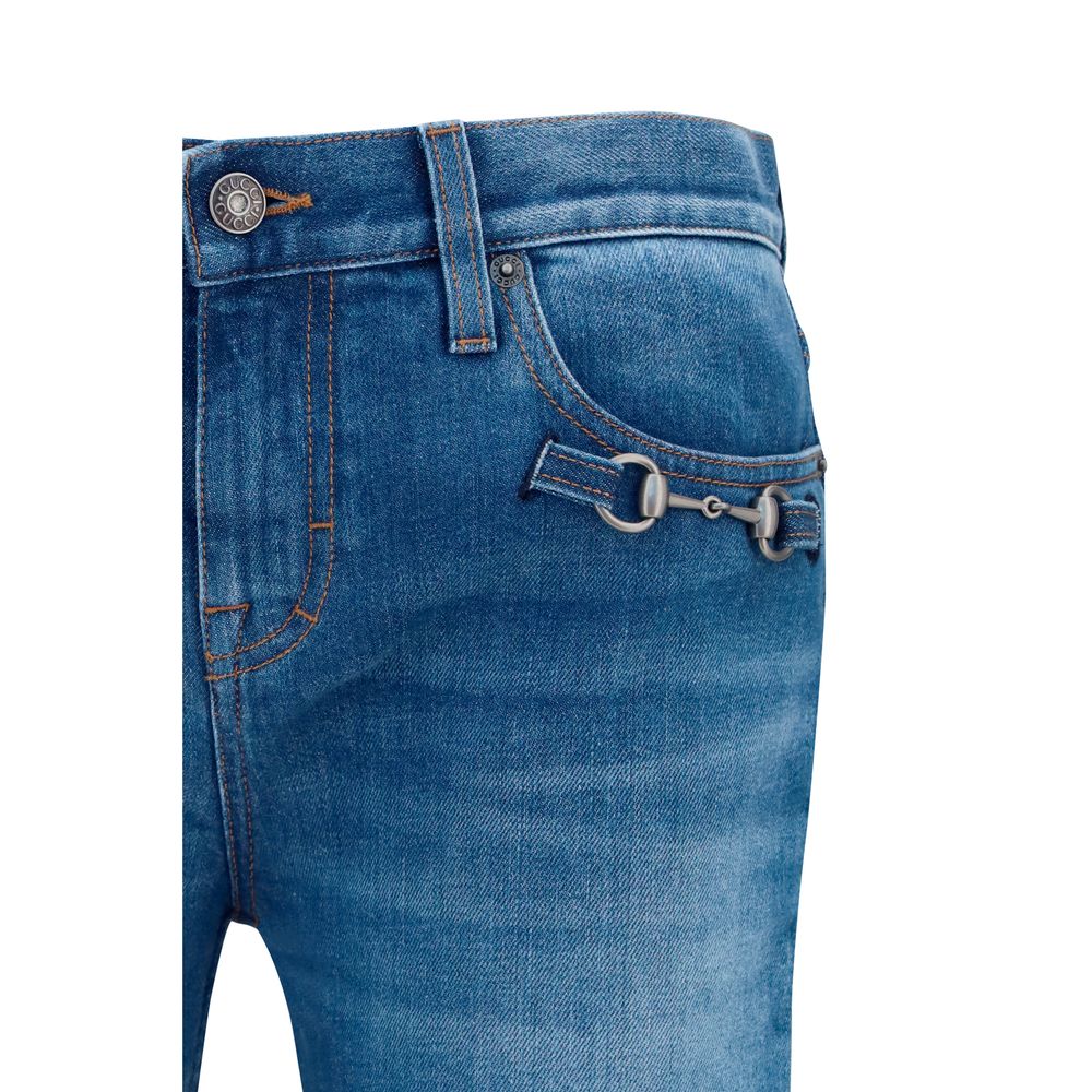 Gucci | Blue Cotton Flared Jeans