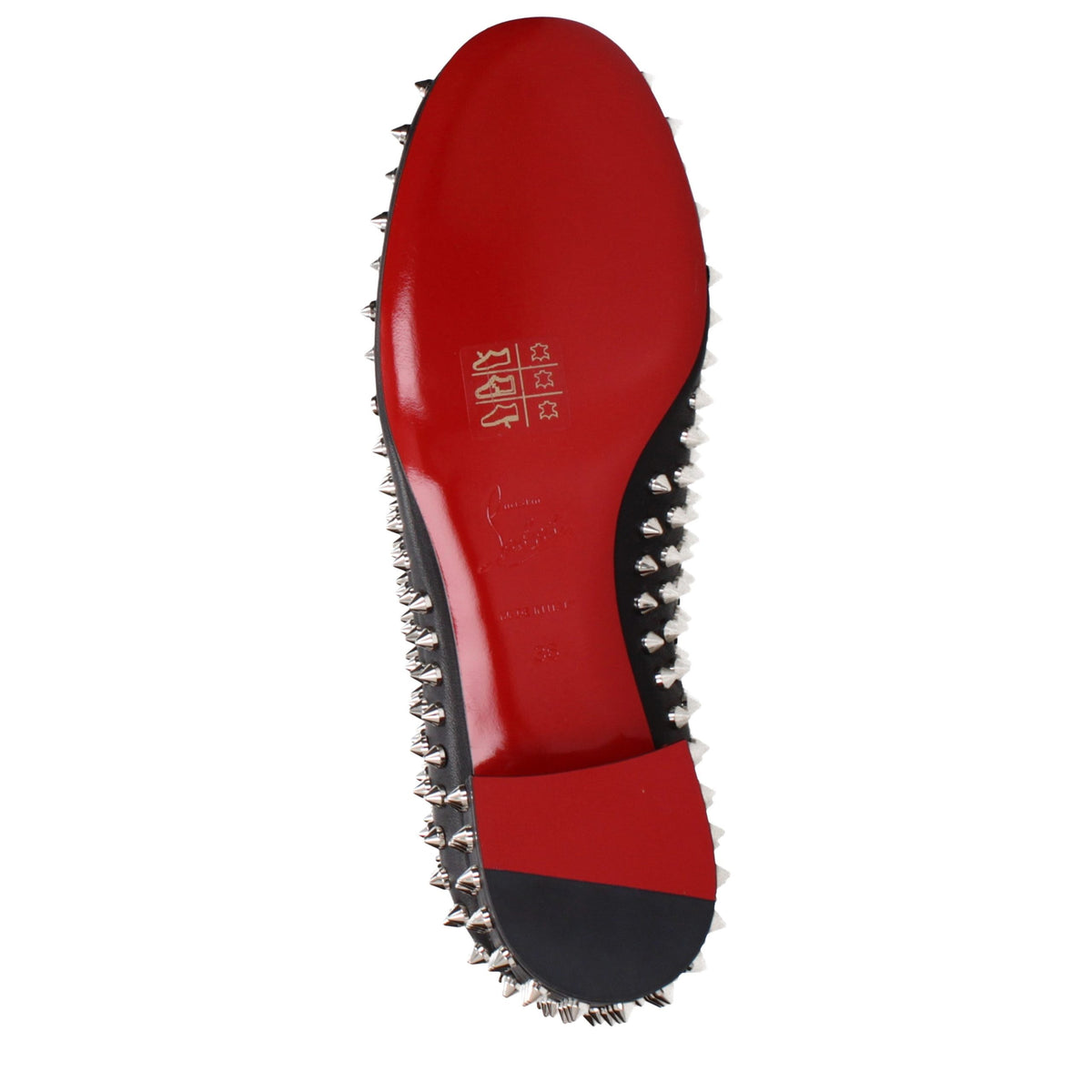 Christian Louboutin | Black Leather Slip-On Loafers