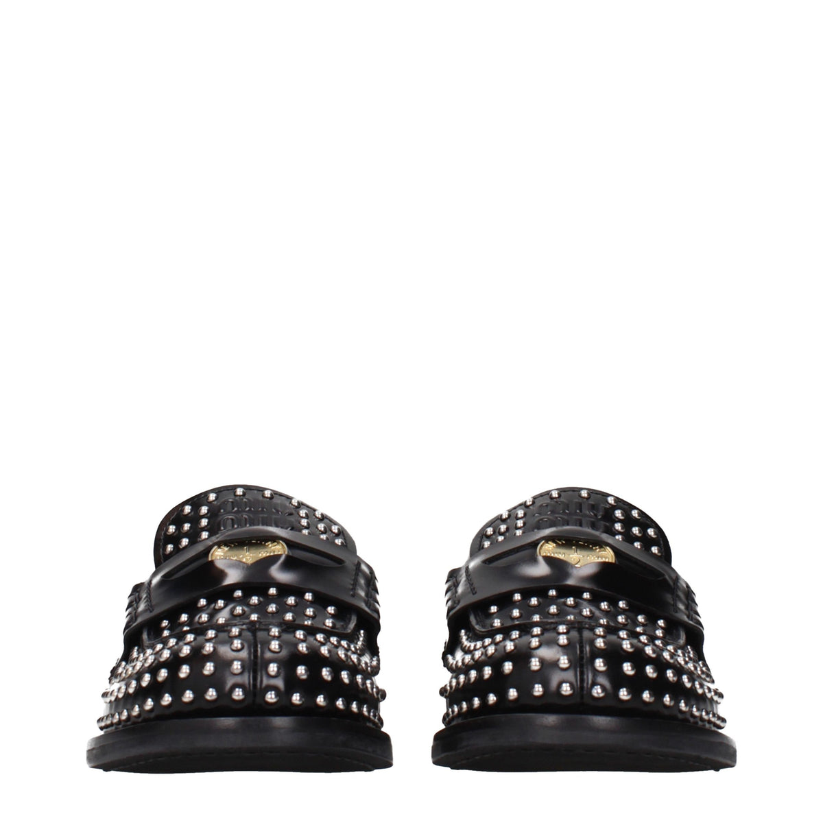 Miu Miu | Black Leather Slip-On Loafers