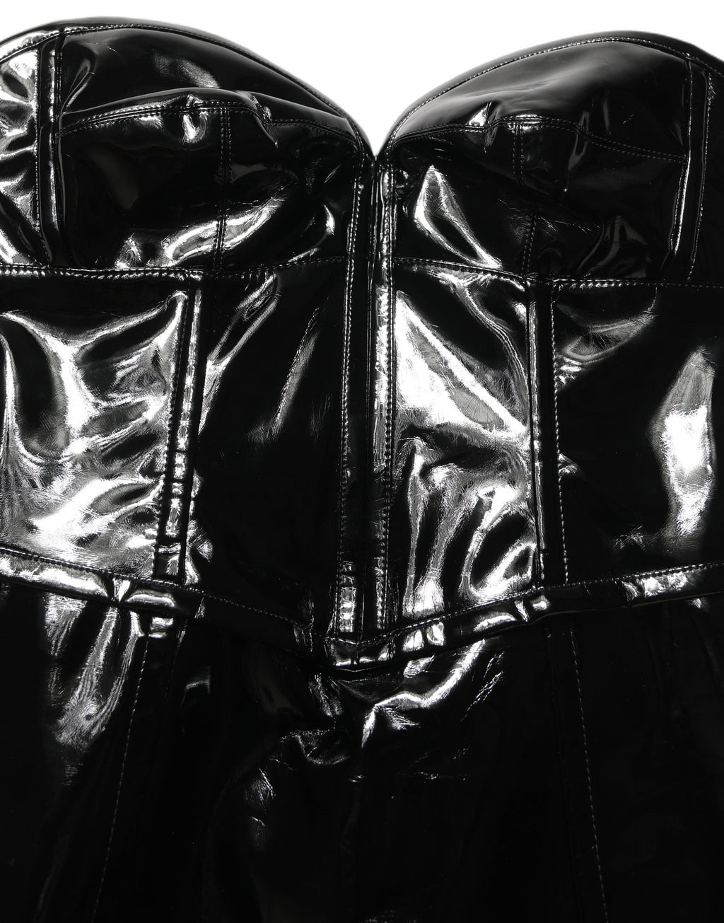 Dolce & Gabbana | Black Patent Leather Corset Style Mini Dress