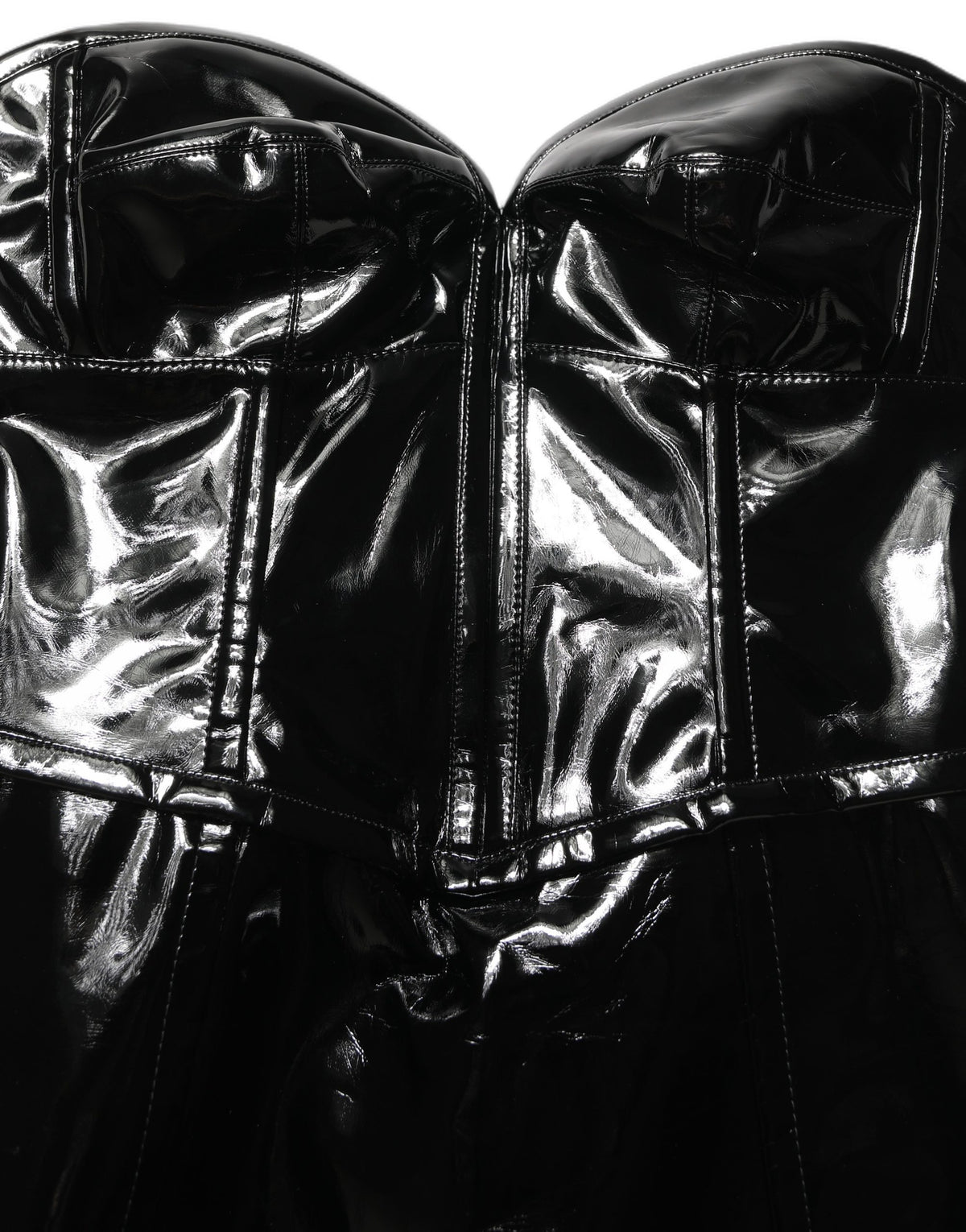 Dolce & Gabbana | Black Patent Leather Corset Style Mini Dress