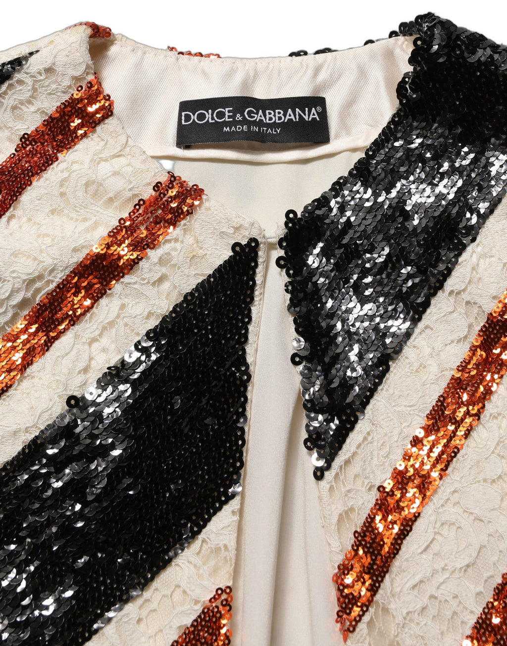 Dolce & Gabbana | Multicolor Stripe Sequin Duster Coat Jacket