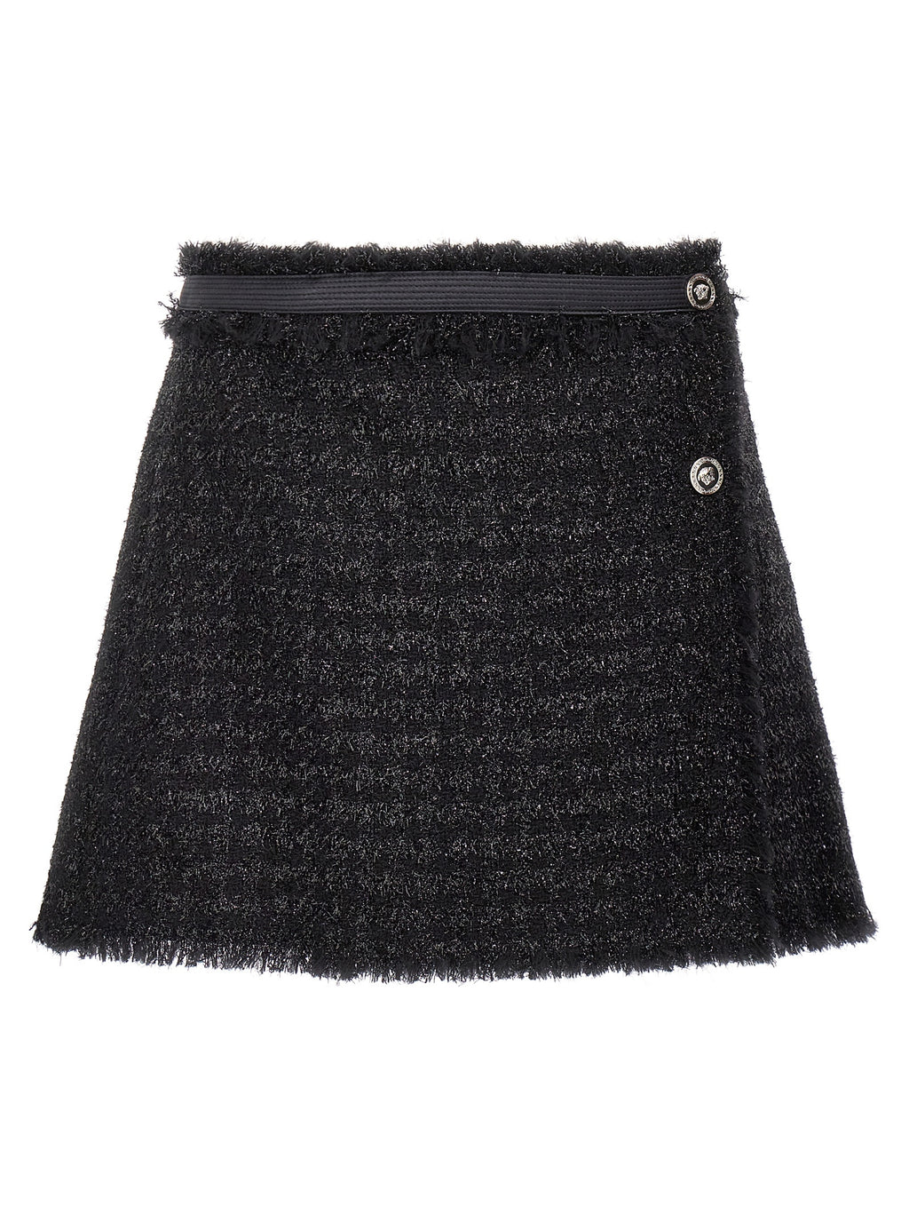 Versace | Black Virgin Wool Long Skirt