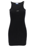 Off-White | Black Cotton Short Dress