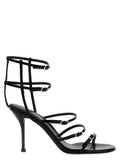 Alexander McQueen | Black Lambskin Stiletto Heel Sandals