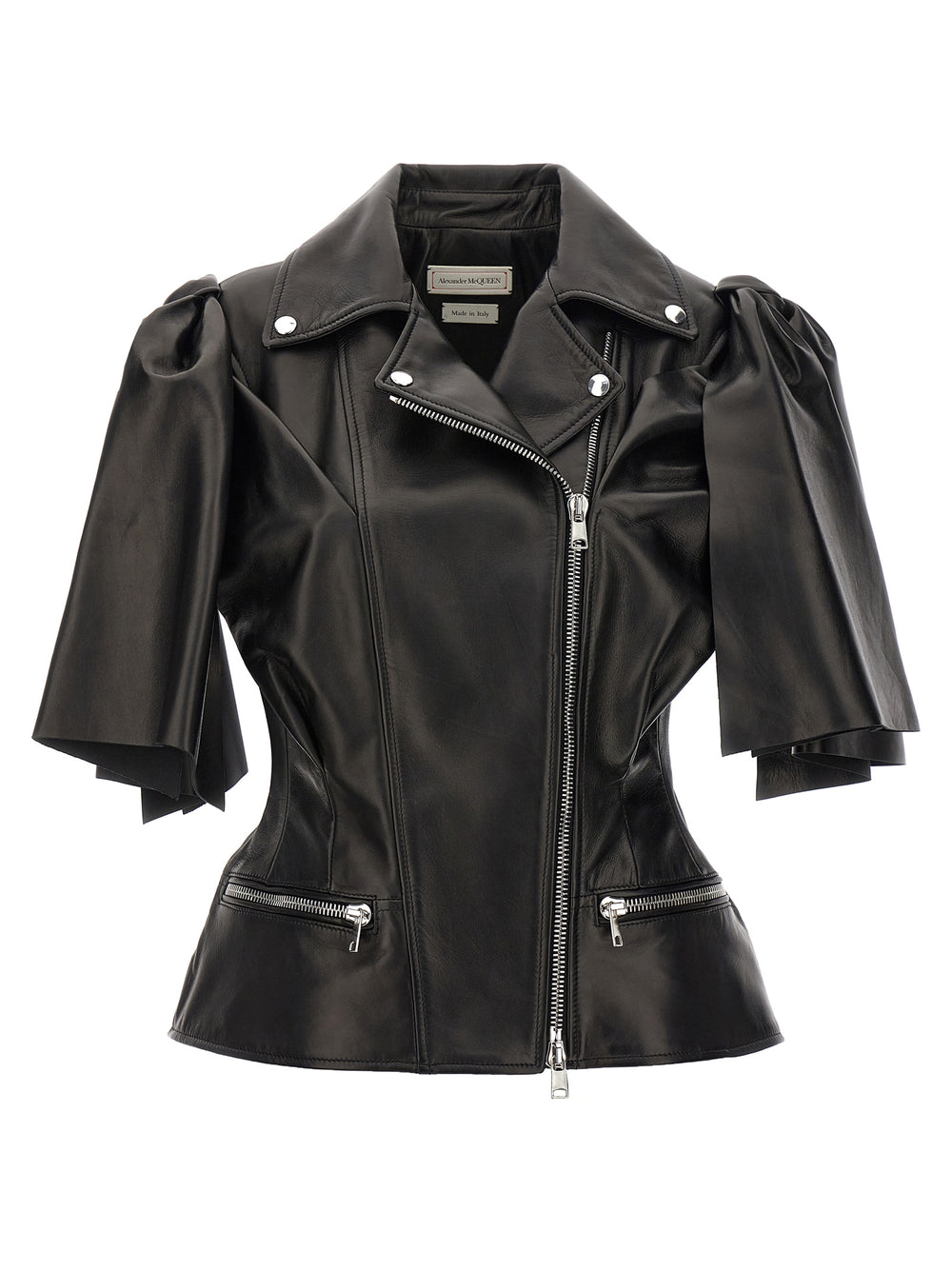 Alexander McQueen | Black Lamb Leather Sleeveless Jacket
