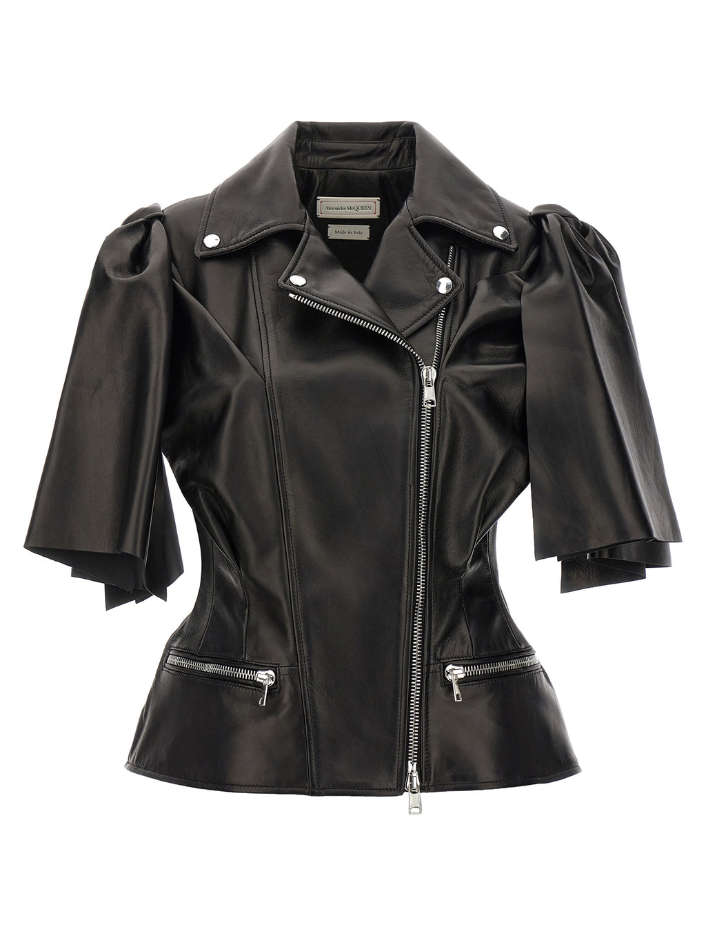 Alexander McQueen | Black Lamb Leather Sleeveless Jacket