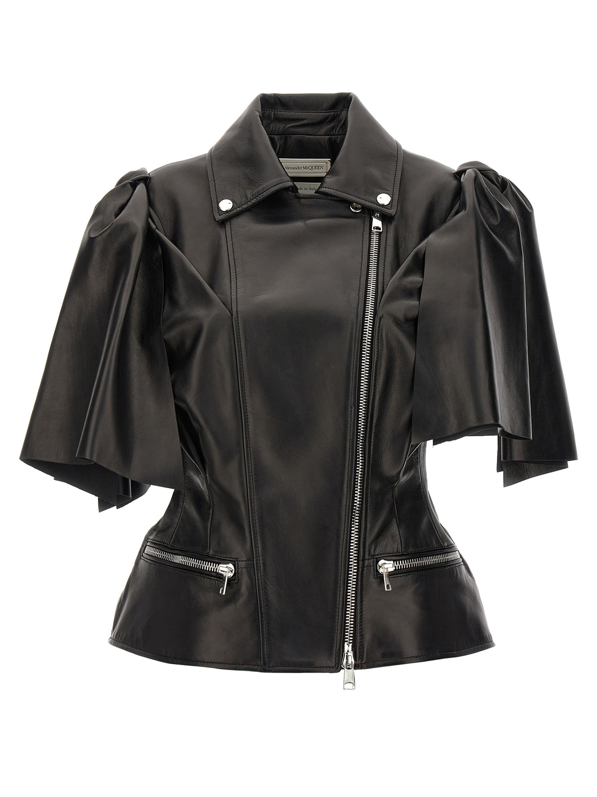 Alexander McQueen | Black Lamb Leather Sleeveless Jacket