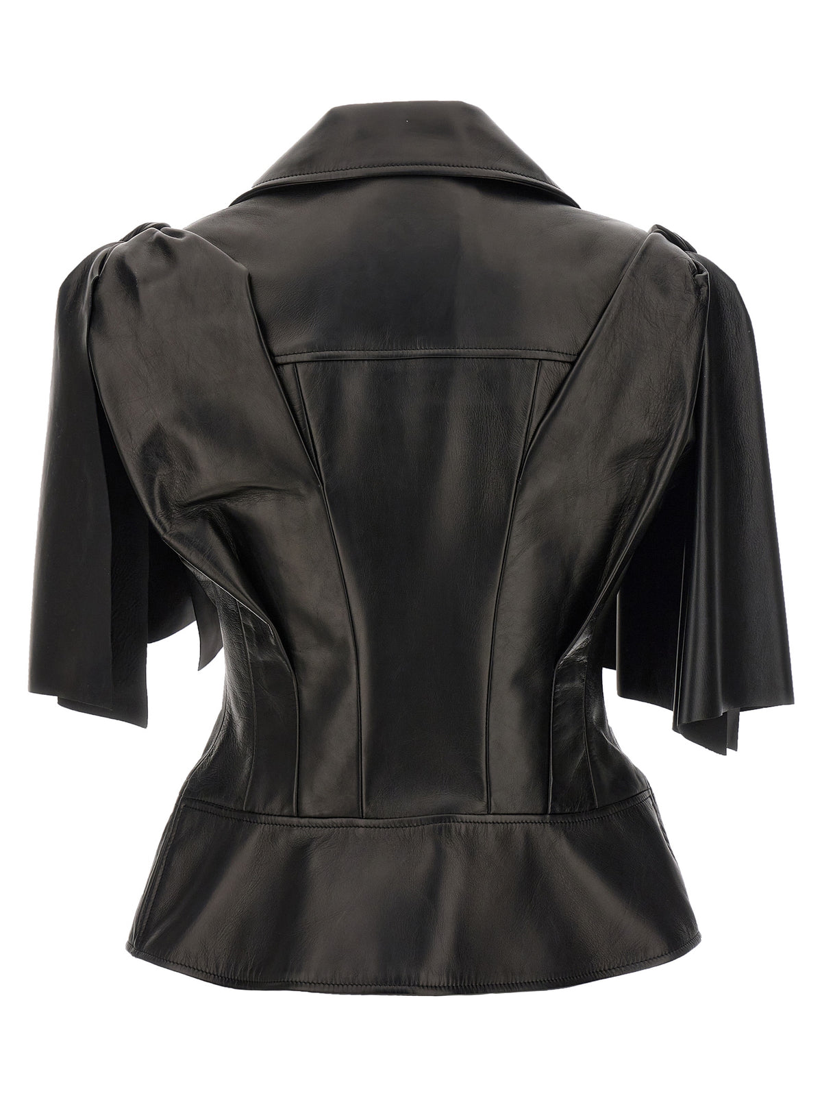 Alexander McQueen | Black Lamb Leather Sleeveless Jacket