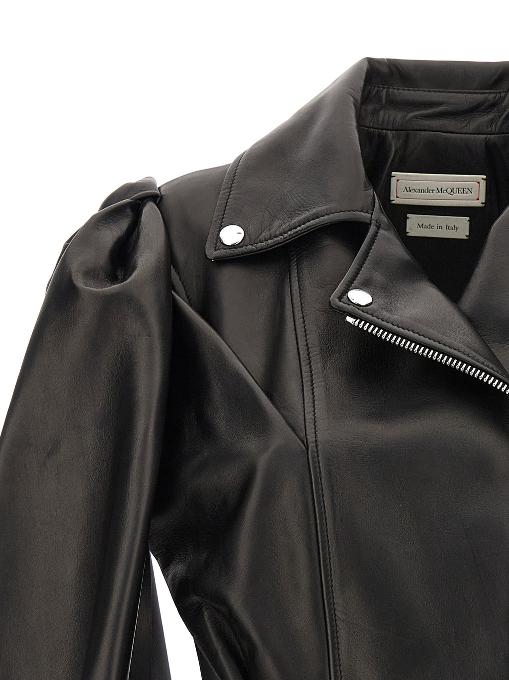 Alexander McQueen | Black Lamb Leather Sleeveless Jacket