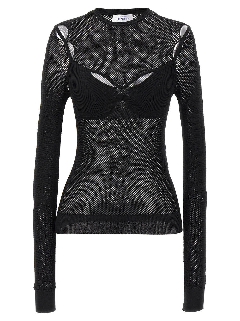 Off-White | Black Viscose Tank Tops