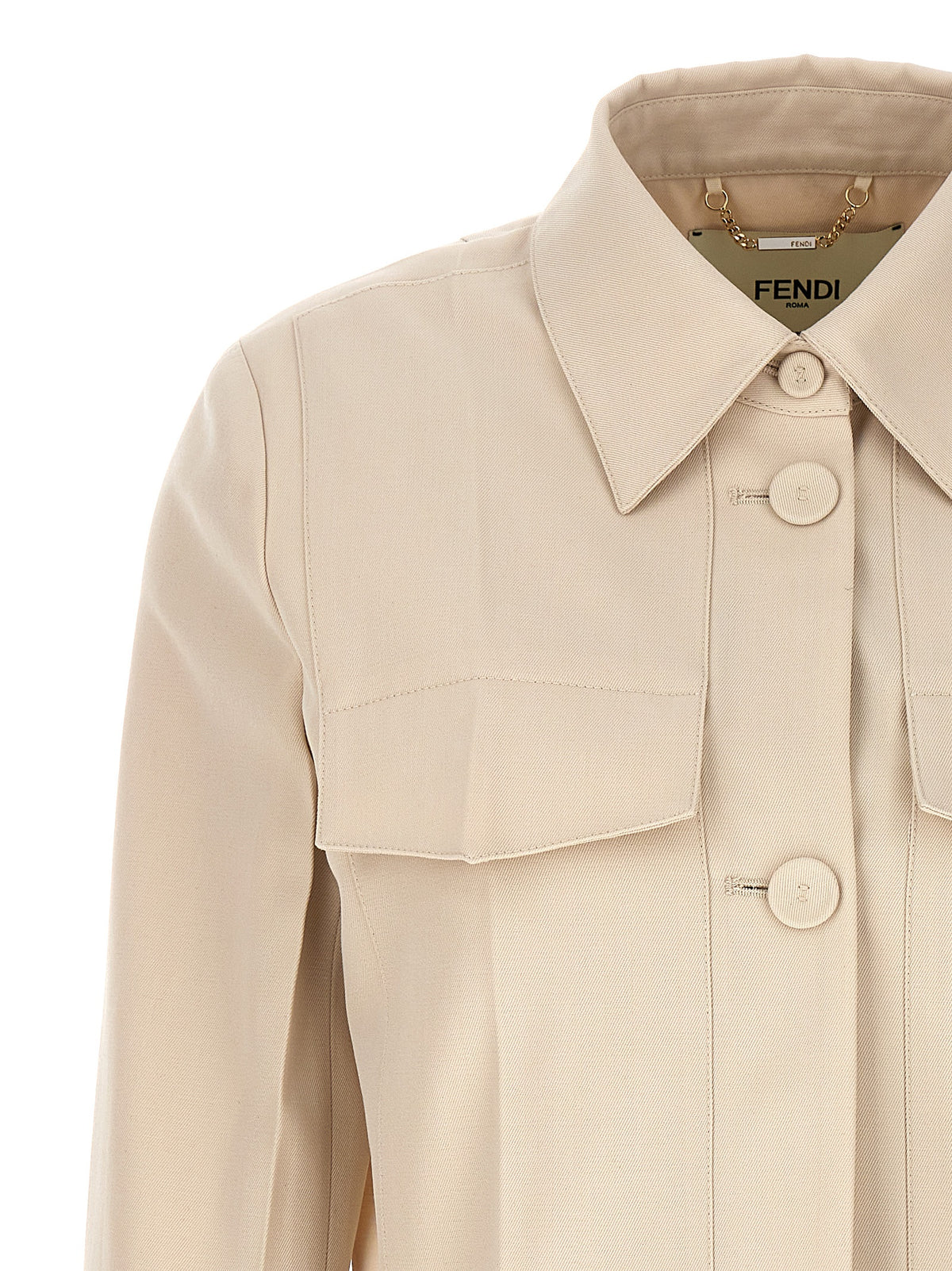 Fendi | Beige Wool Full-Length Jacket