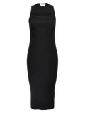 Alexander McQueen | Black Viscose Midi Dress