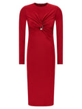 Versace | Red Viscose Midi Dress