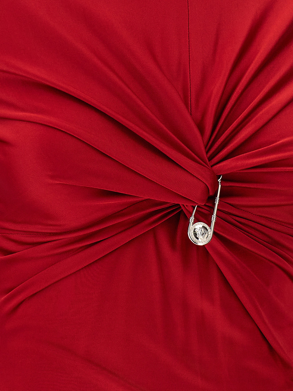 Versace | Red Viscose Midi Dress