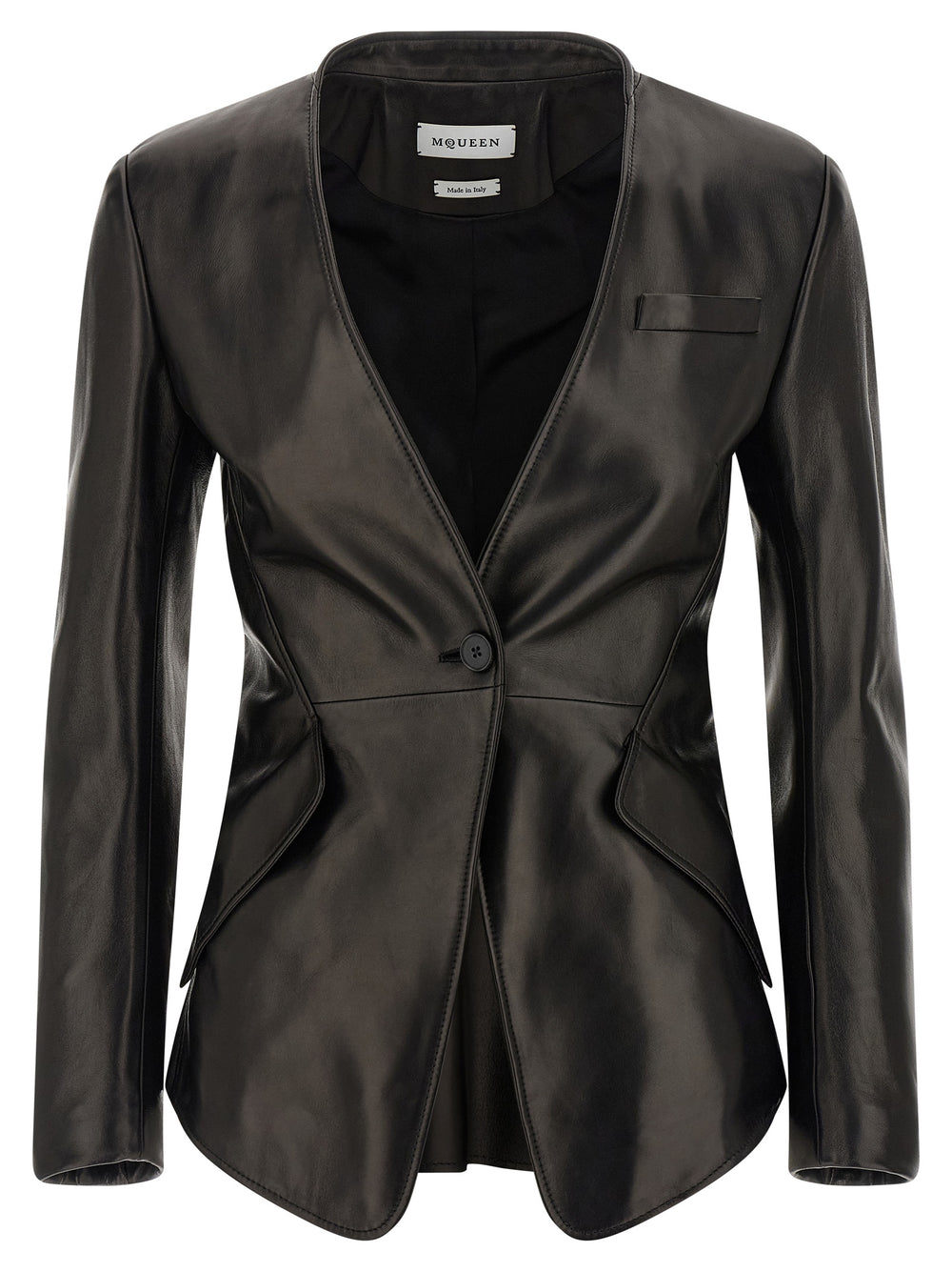 Alexander McQueen | Black Lamb Leather Blazer