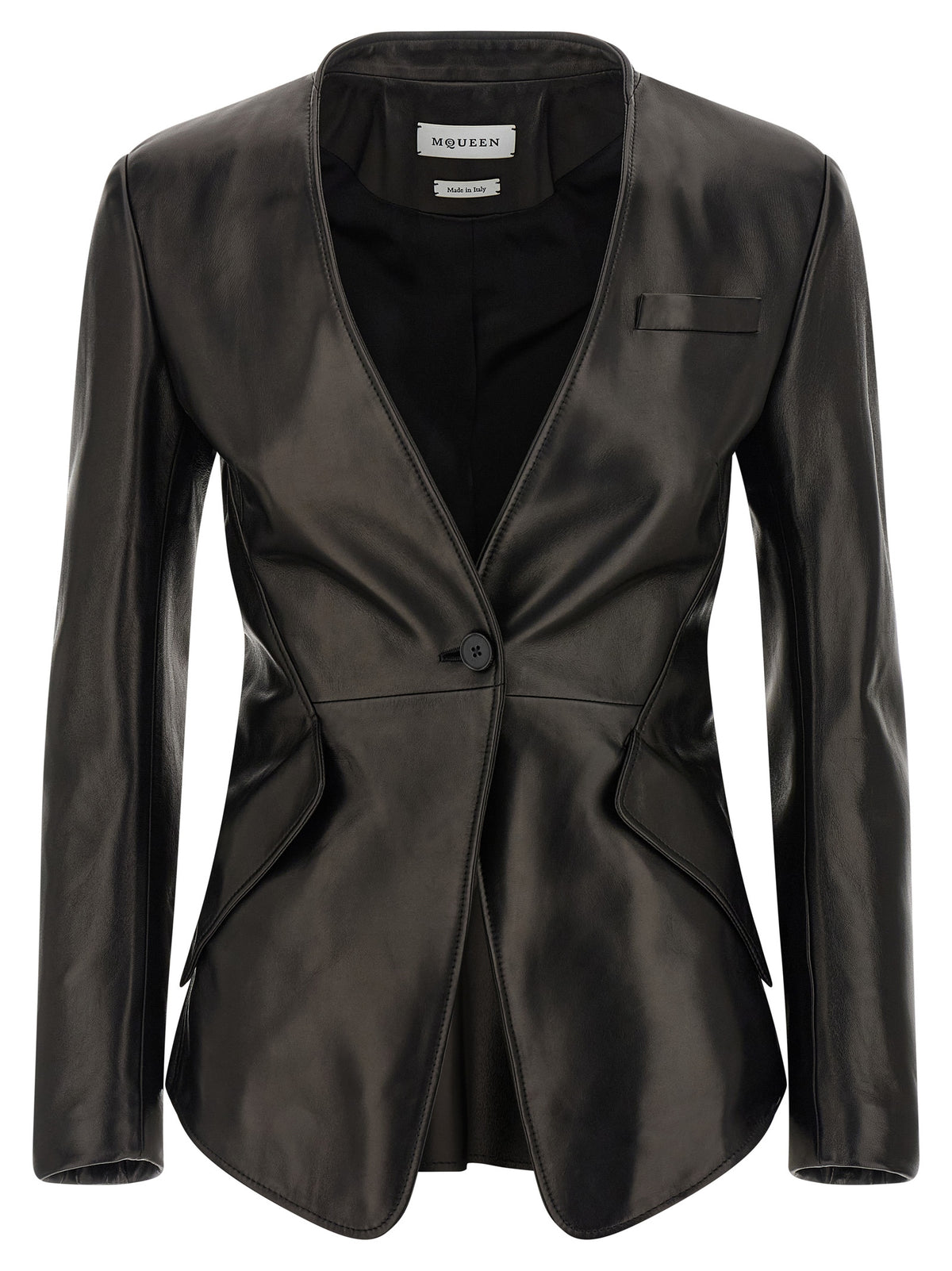 Alexander McQueen | Black Lamb Leather Blazer