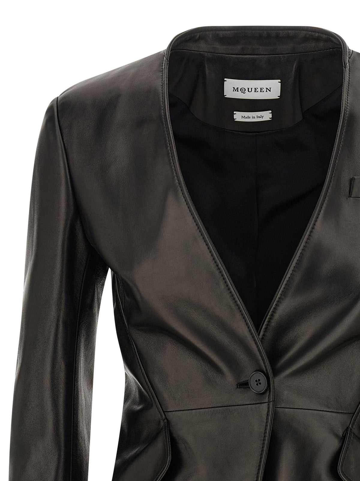 Alexander McQueen | Black Lamb Leather Blazer
