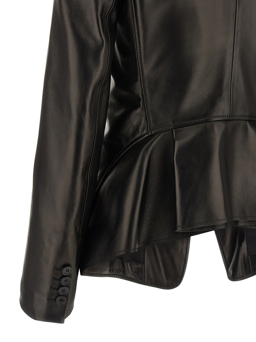 Alexander McQueen | Black Lamb Leather Blazer