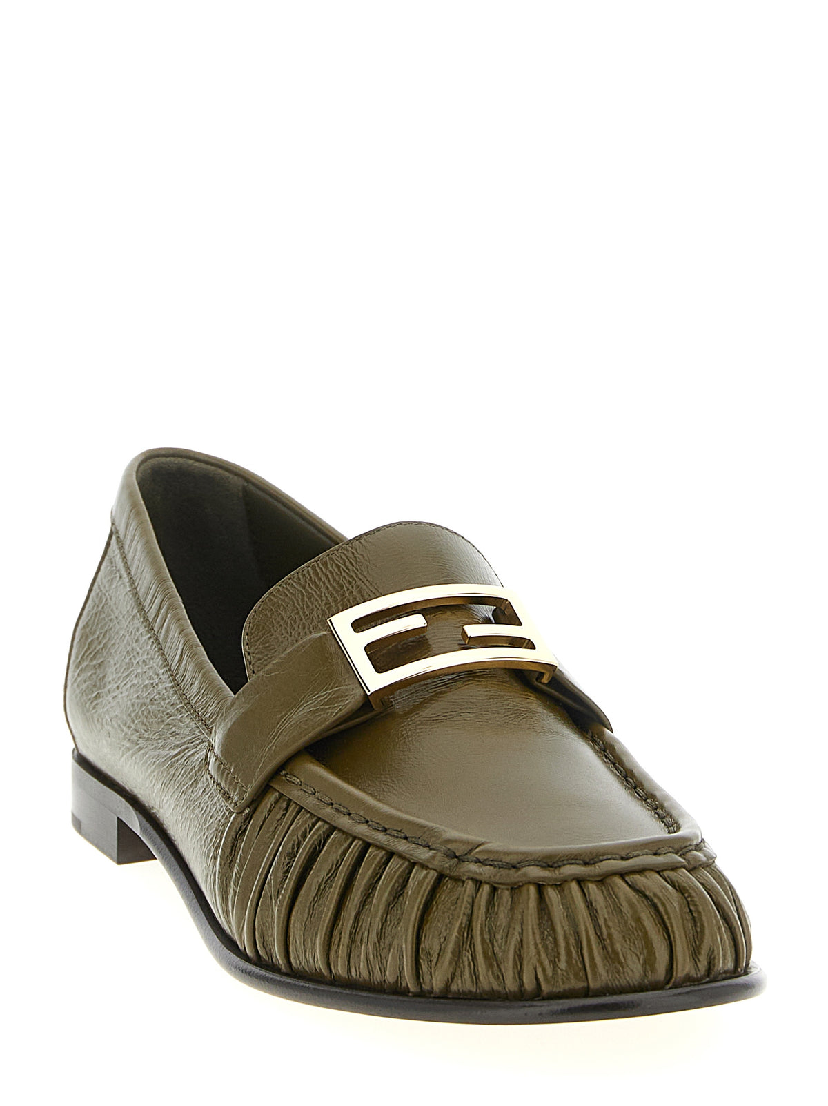 Fendi | Bicolor Lamb Leather Slip-On Loafers