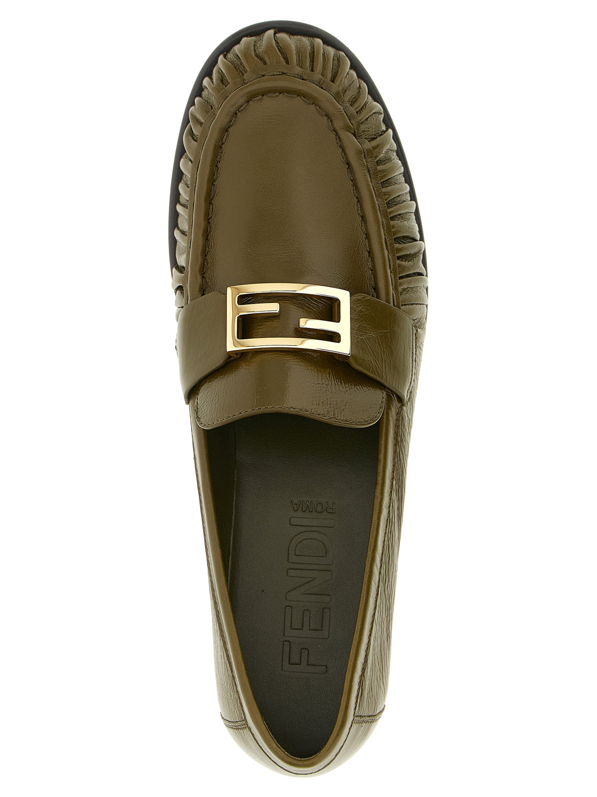 Fendi | Bicolor Lamb Leather Slip-On Loafers