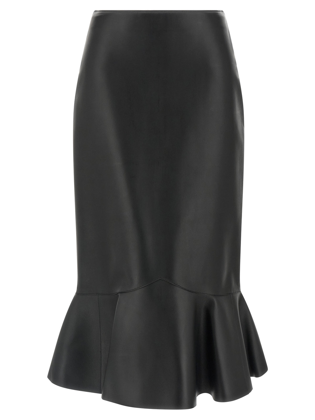 Fendi | Black Lamb Leather Midi Skirt