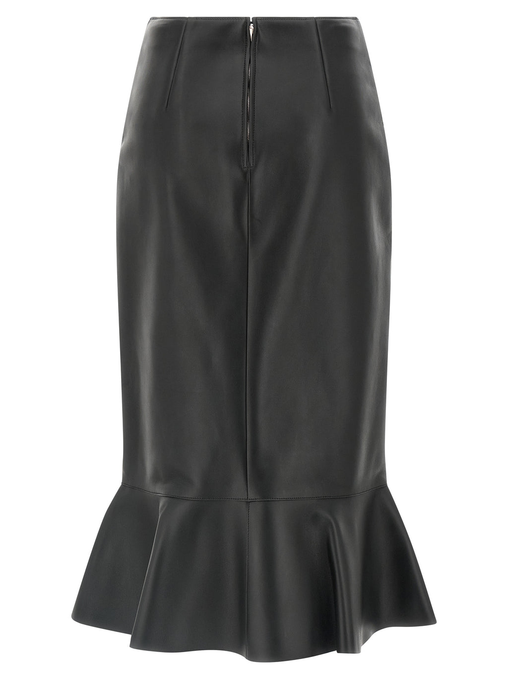 Fendi | Black Lamb Leather Midi Skirt