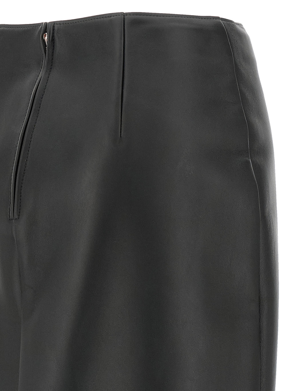 Fendi | Black Lamb Leather Midi Skirt