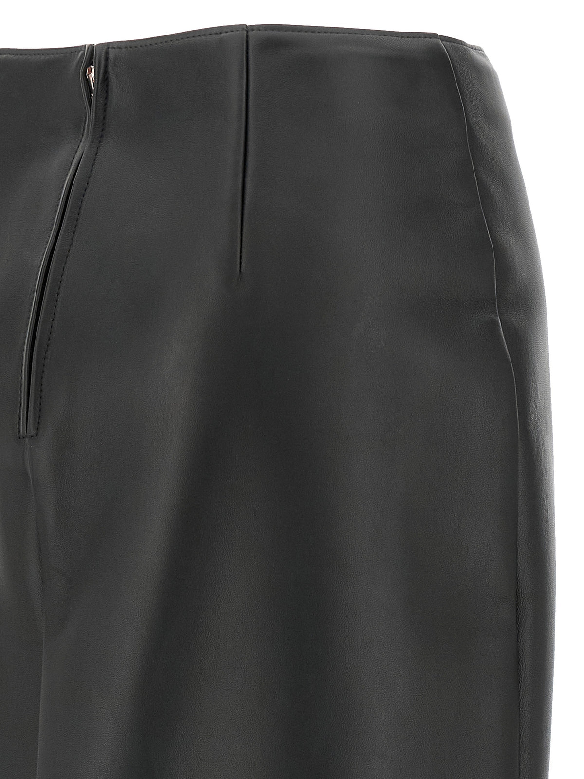 Fendi | Black Lamb Leather Midi Skirt