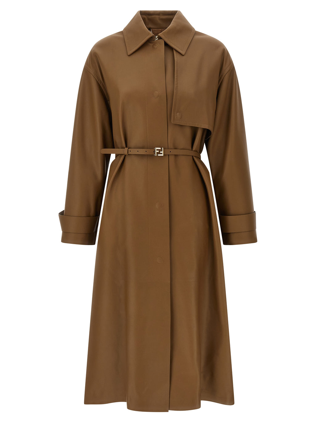 Fendi | Brown Lamb Leather Coat