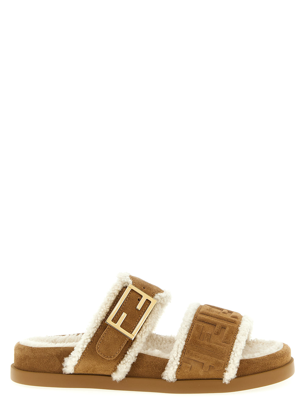 Fendi | Beige Calfskin Slides