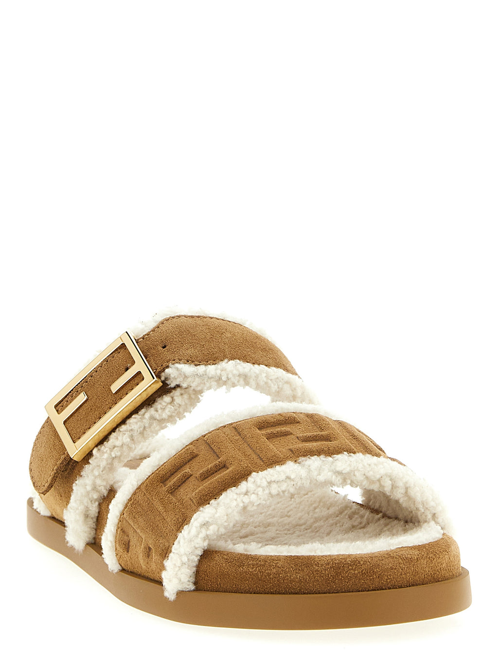 Fendi | Beige Calfskin Slides