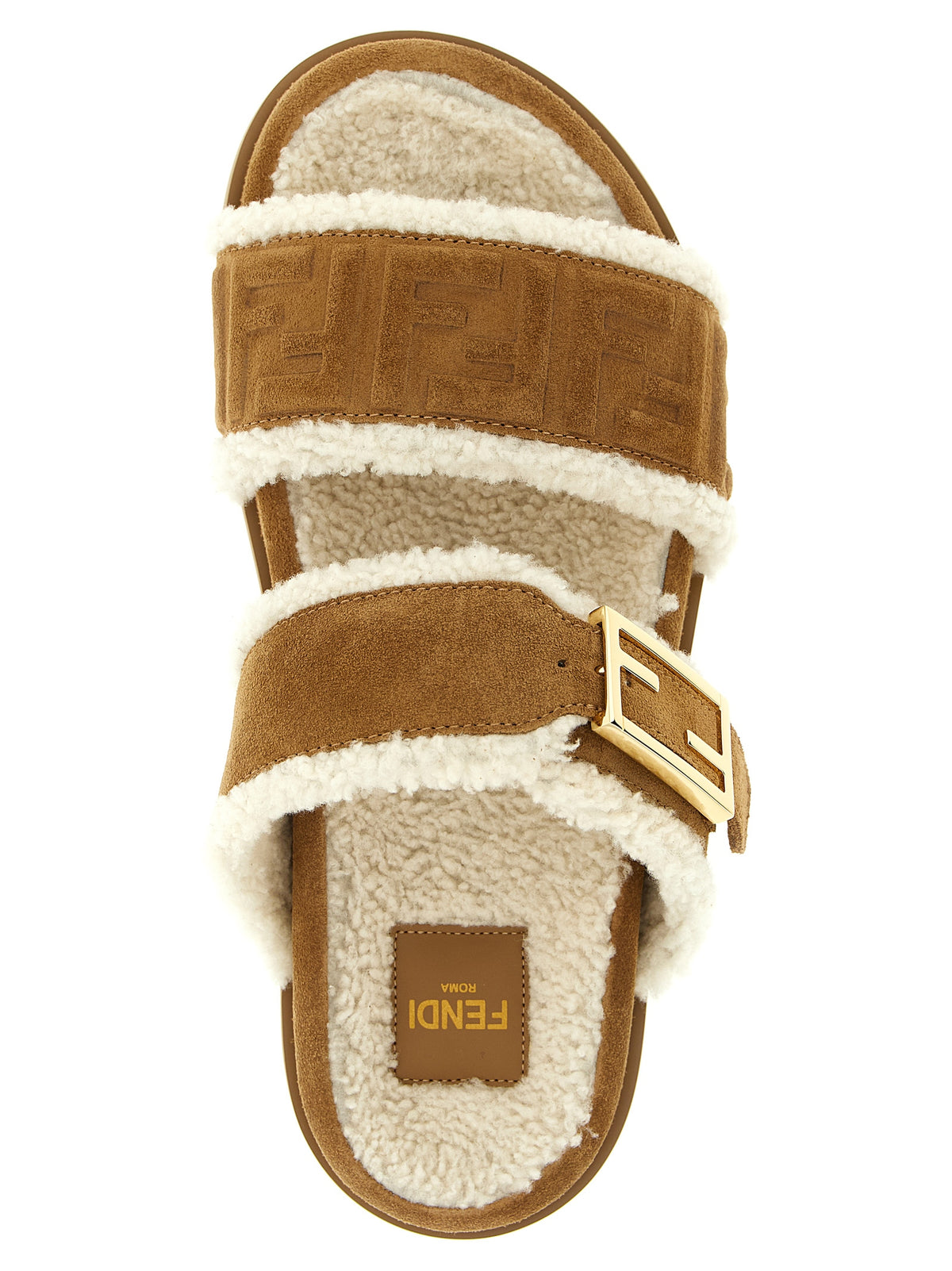 Fendi | Beige Calfskin Slides