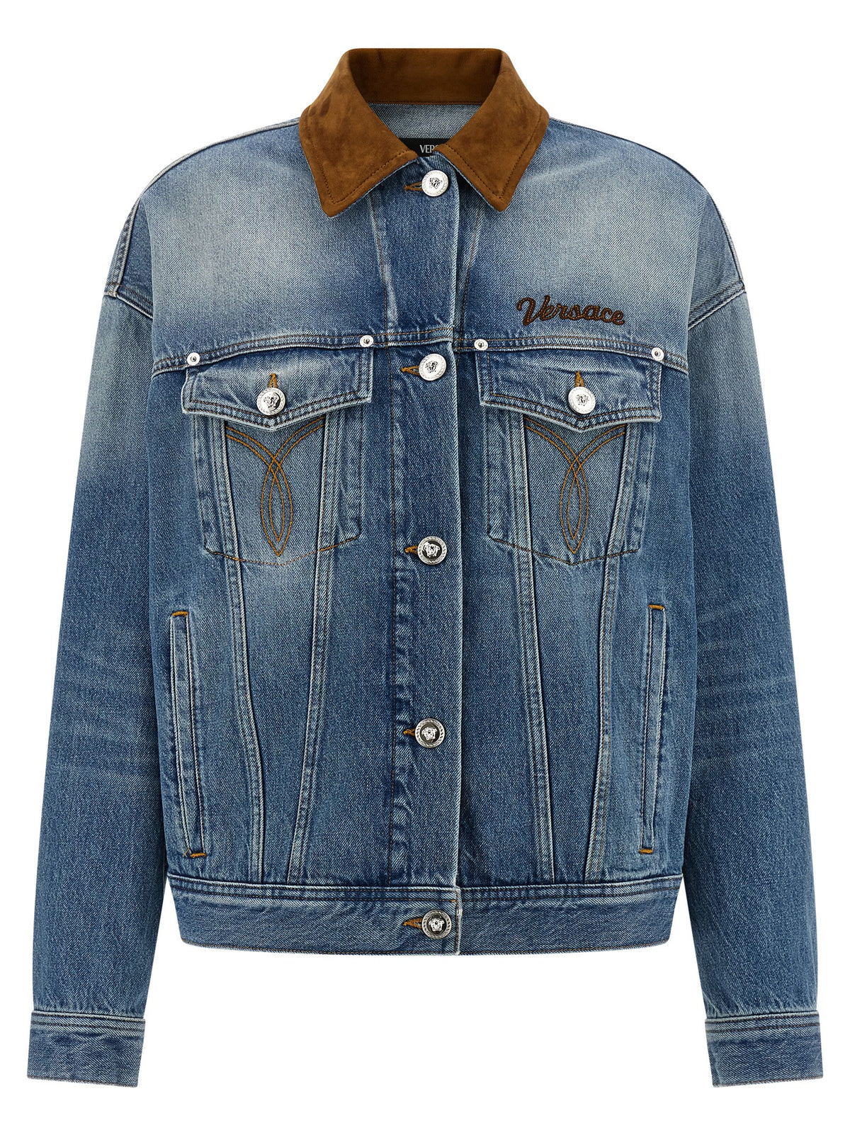 Versace | Blue Cotton Denim Jacket