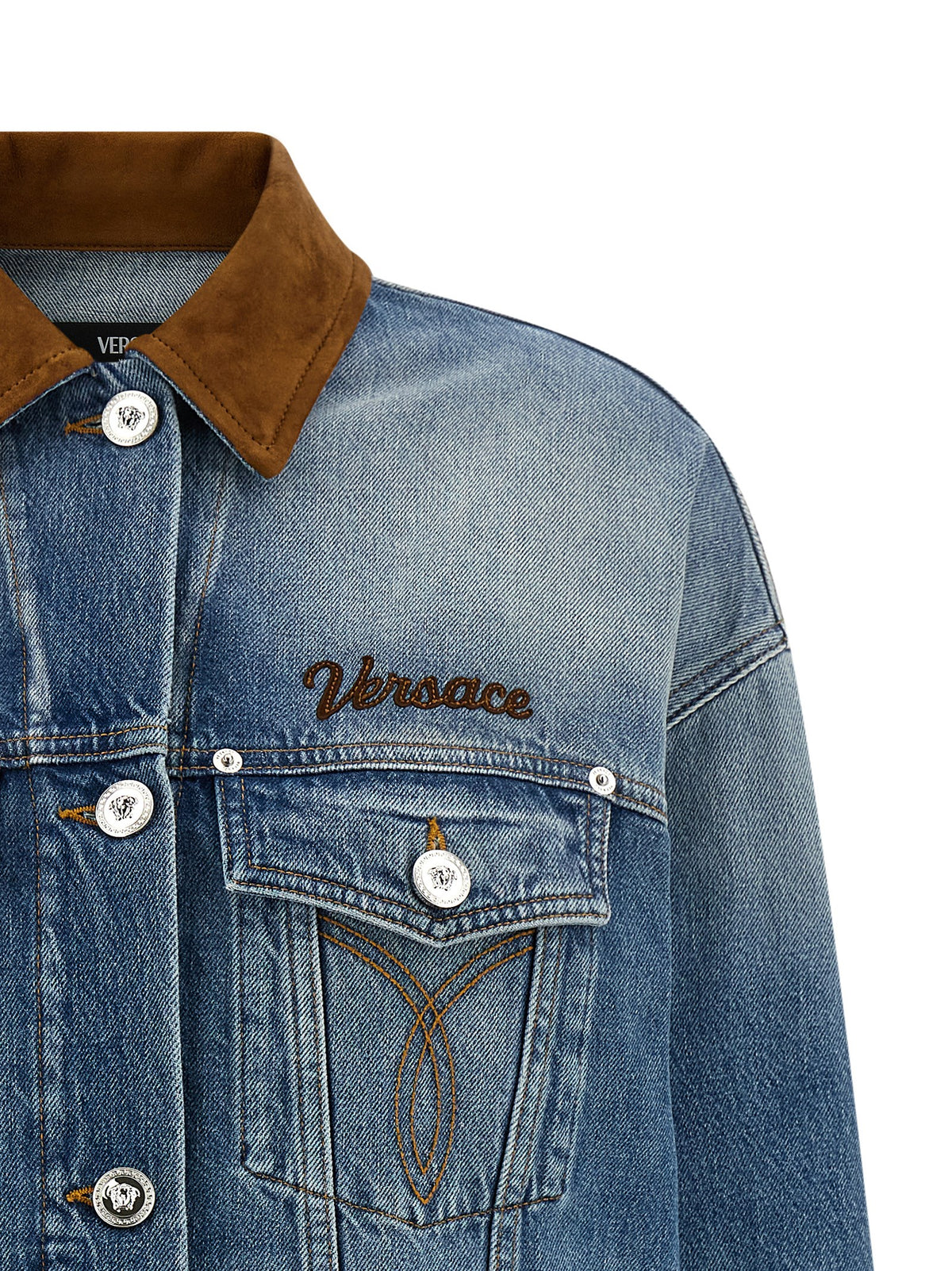 Versace | Blue Cotton Denim Jacket