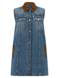 Versace | Blue Cotton Short Dress
