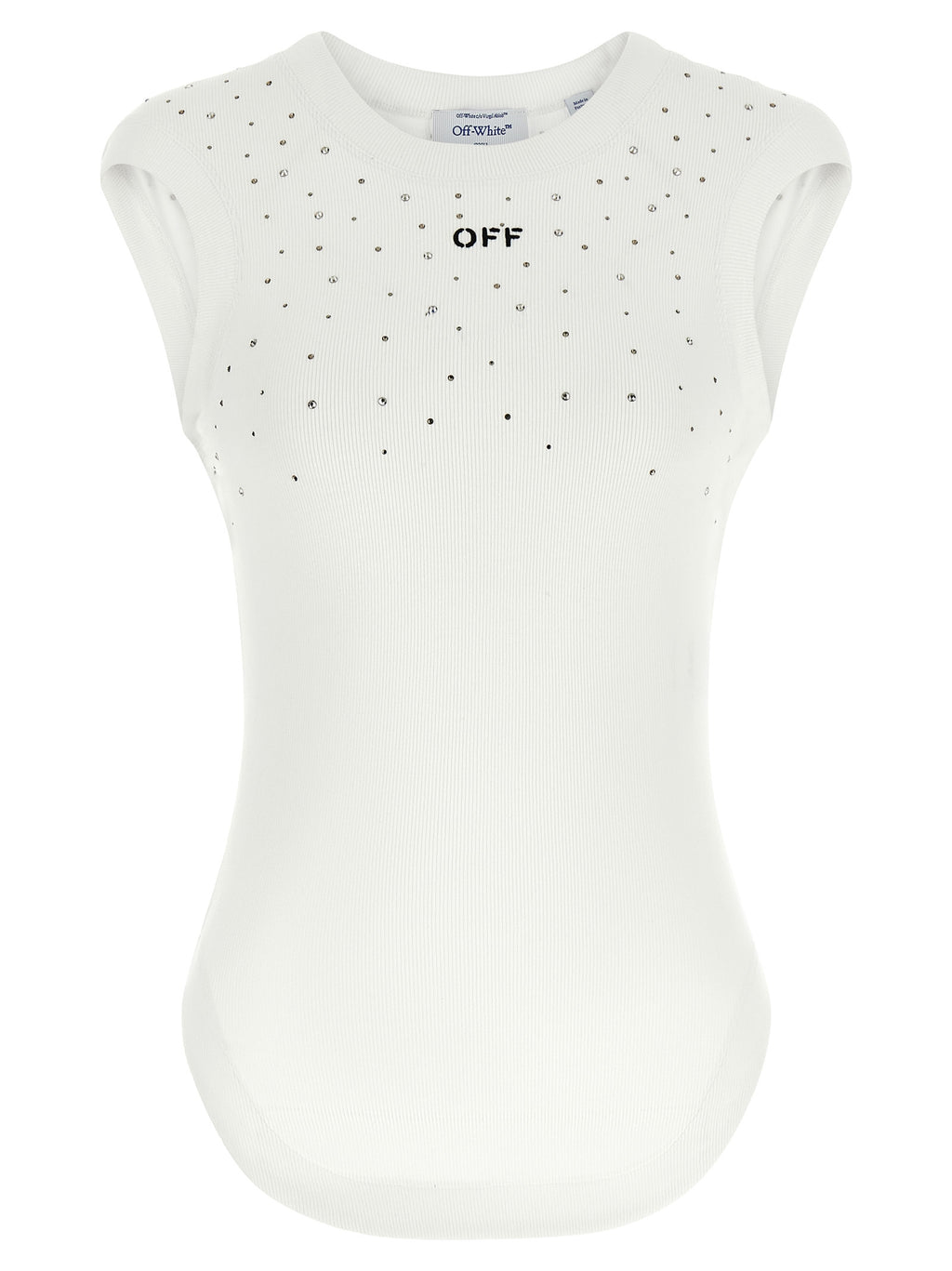 Off-White | White Viscose Sleeveles T-Shirt