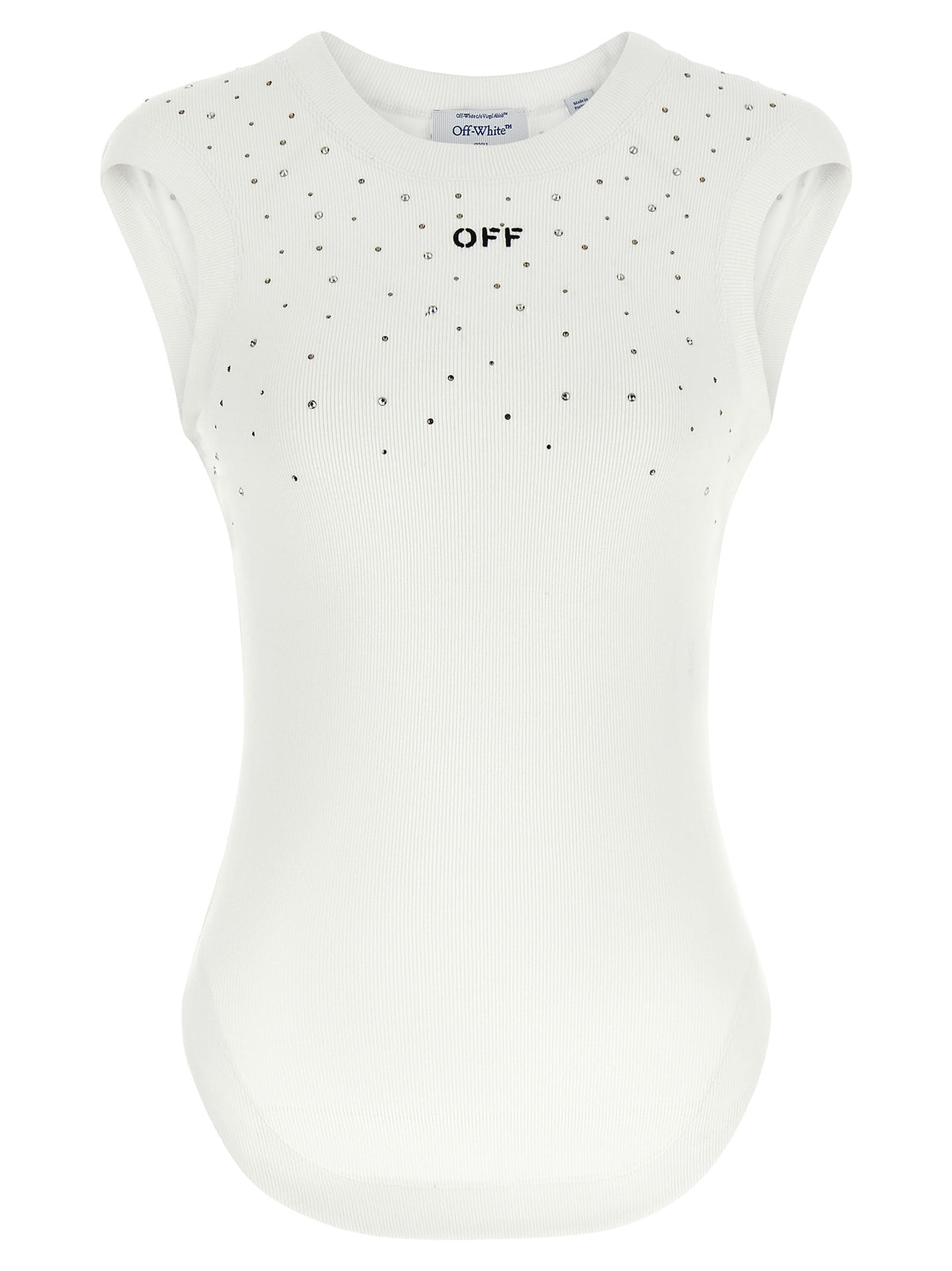 Off-White | White Viscose Sleeveles T-Shirt