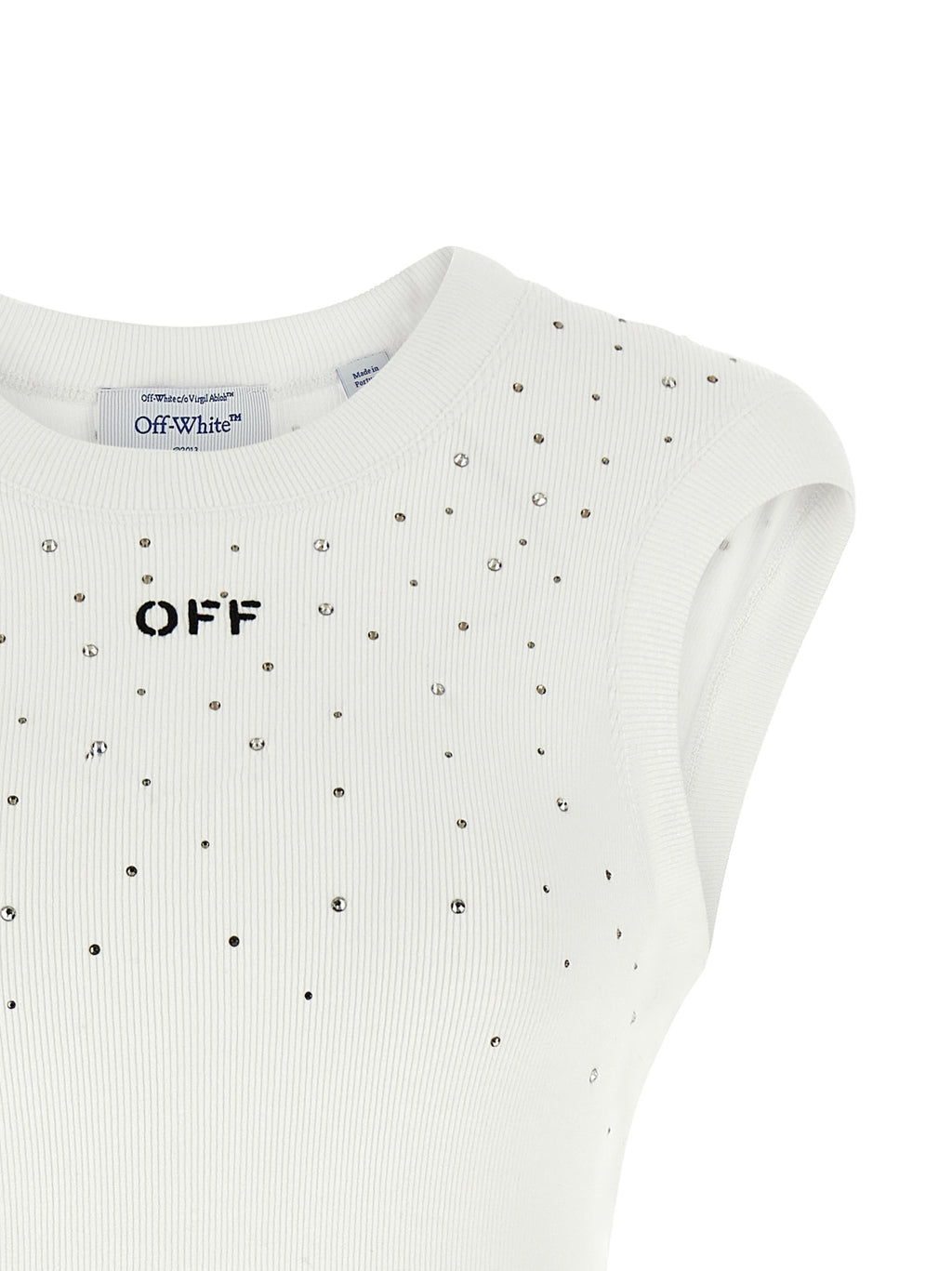Off-White | White Viscose Sleeveles T-Shirt