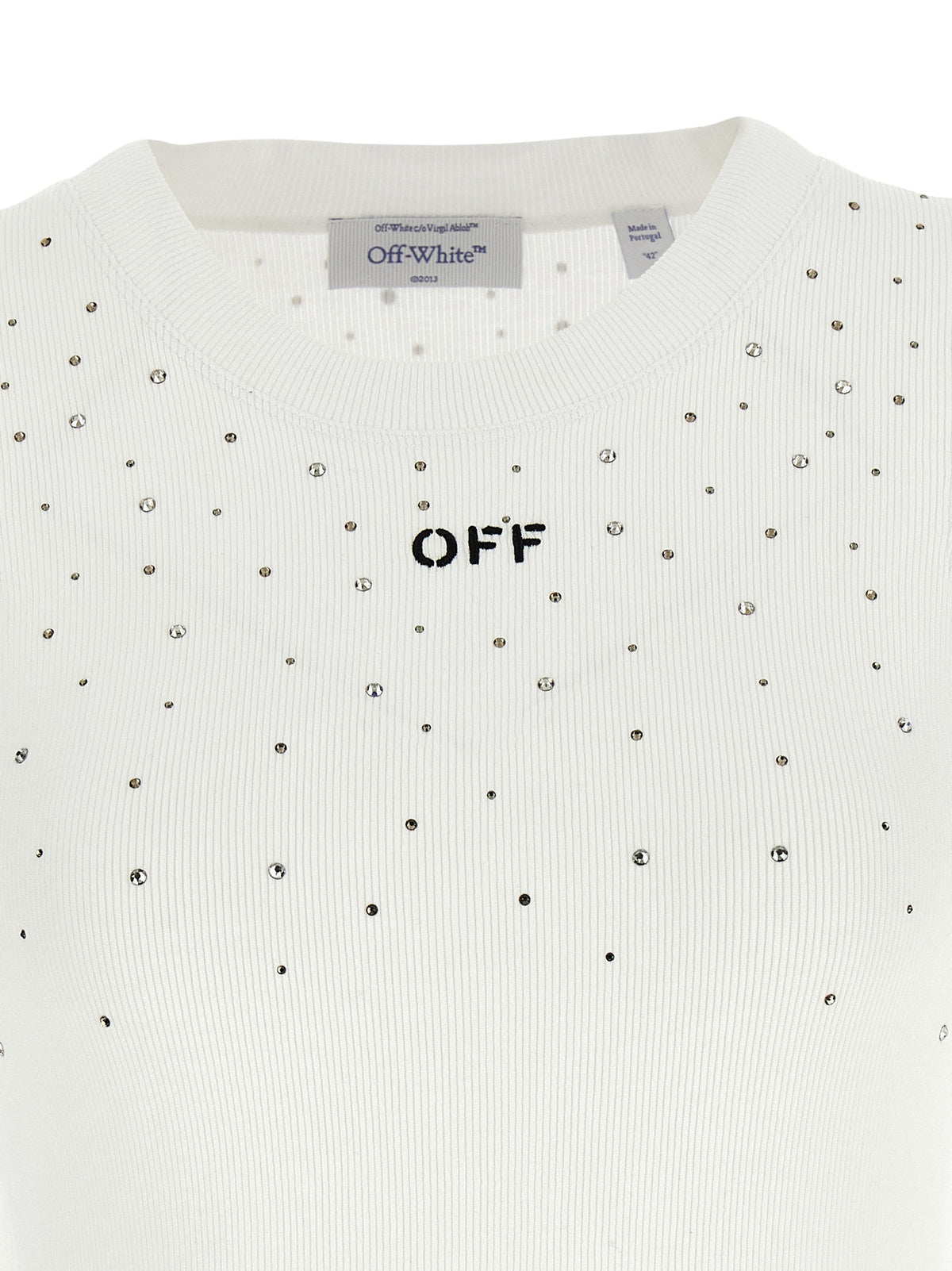 Off-White | White Viscose Sleeveles T-Shirt